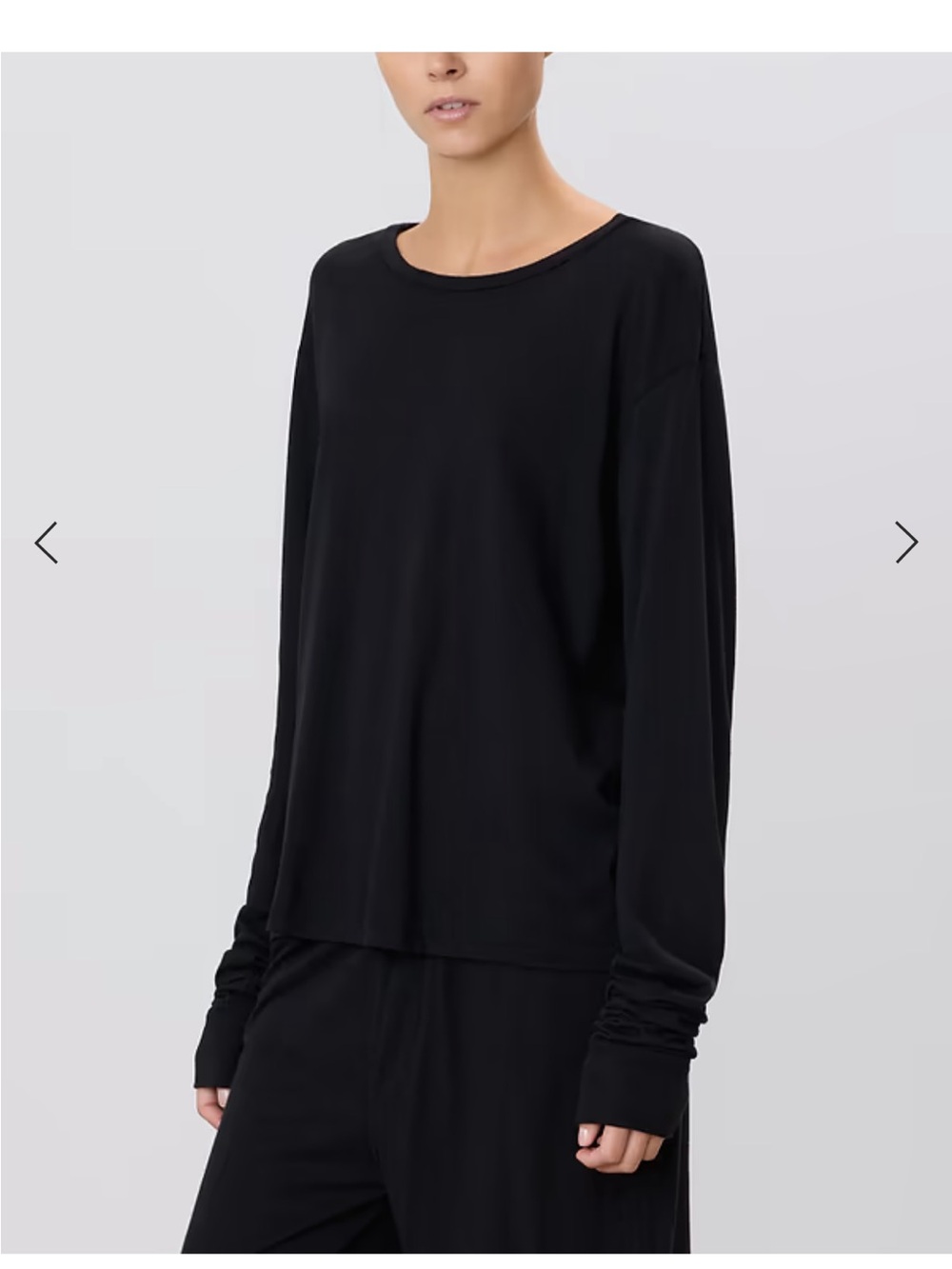 Eterne LONG SLEEVE BOYFRIEND T-SHIRT black size small - Picture 2 of 5